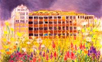 Millennium Mills Royal Docks mixed media 1997