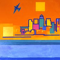 Canary wharf and plane